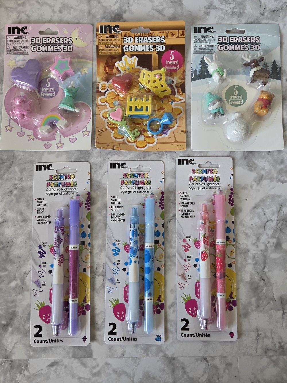 Inc. Scented Pens & 3D Eraser Set - 5 Piece Set